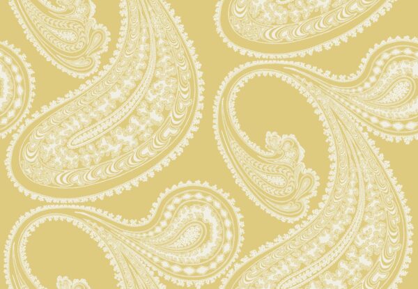 Rajapur Flock, Sunshine Yellow & White - Cole & Son