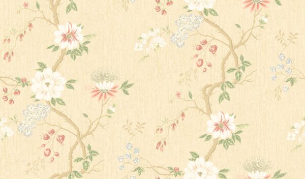 Camellia, Coral & Olive on Buttercup - Cole & Son