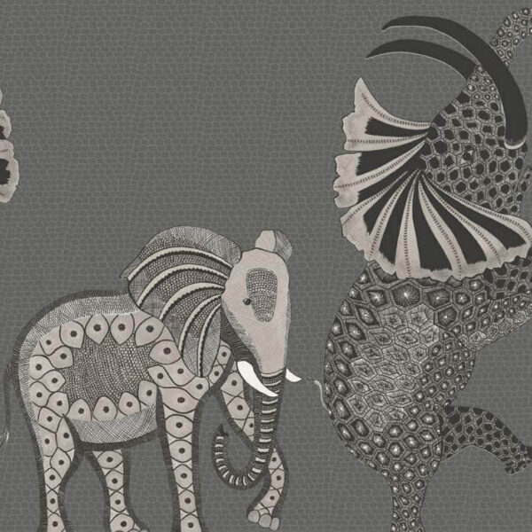 Safari Dance, Ginger & Red on Charcoal - Cole & Son
