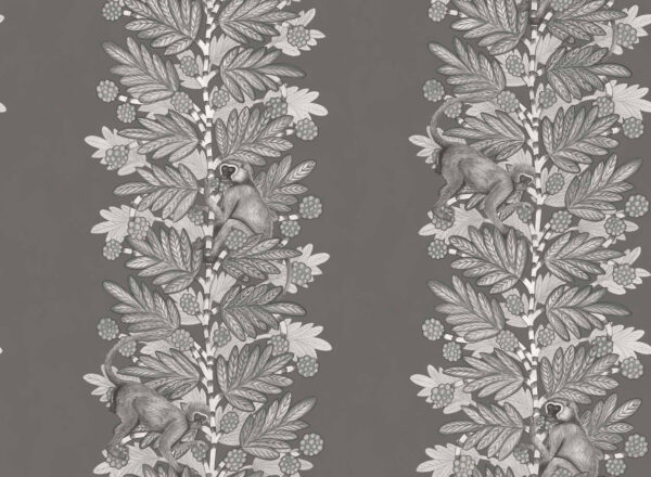 Acacia, Charcoal & Metallic Silver on Soot - Cole & Son