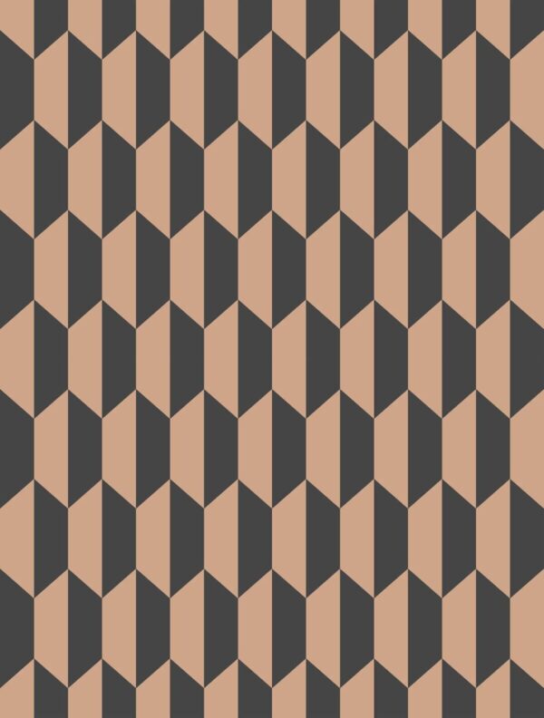 Petite Tile, Charcoal & Metallic Bronze - Cole & Son