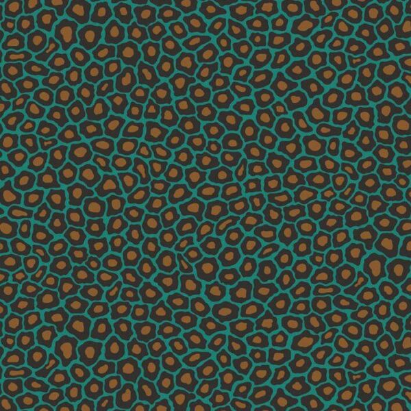 Senzo Spot, Charcoal & Metallic Gold on Teal - Cole & Son