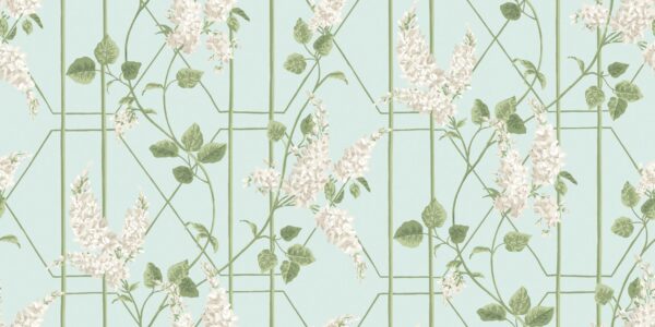 Wisteria, Stone & Olive on Duck Egg - Cole & Son