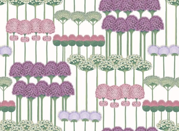 Allium, Mulberry, Blush & Lilac on Chalk - Cole & Son