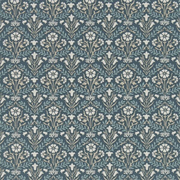 Morris Bellflowers, Indigo/Linen - Morris & Co