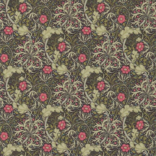 Morris Seaweed, Ebony/Poppy - Morris & Co