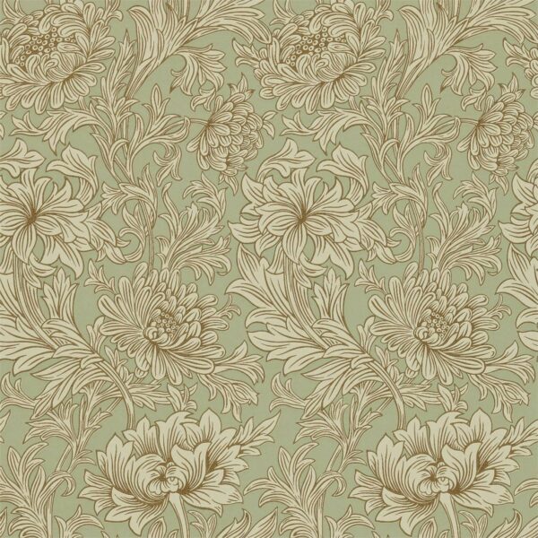 Chrysanthemum Toile, Eggshell/Gold - Morris & Co