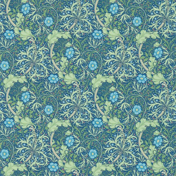 Morris Seaweed, Cobalt/Thyme - Morris & Co