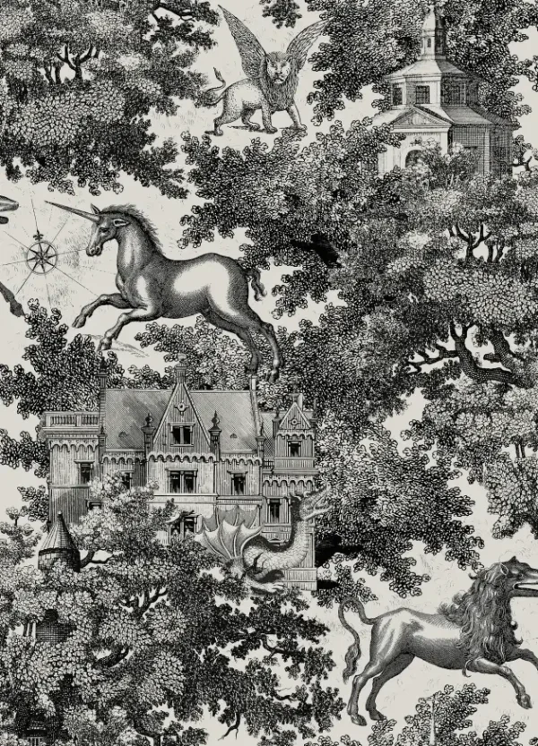 Fairy Tale Castle Graphite - Rebel Walls