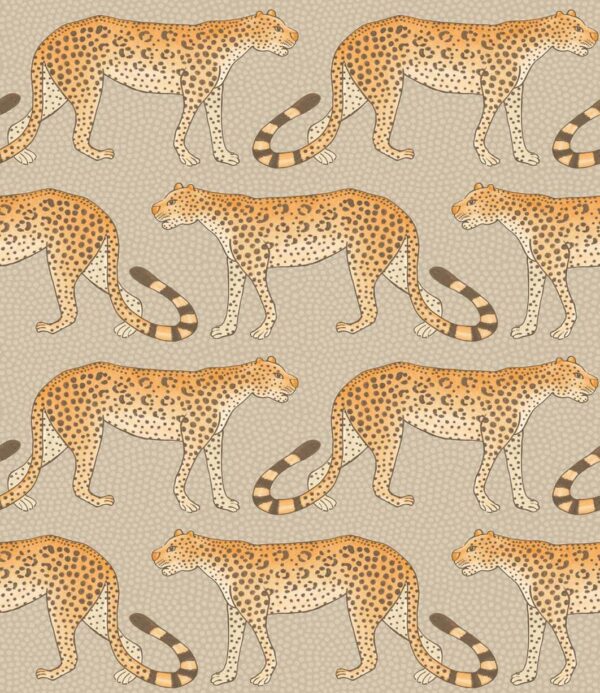 Leopard Walk, Orange on Linen - Cole & Son