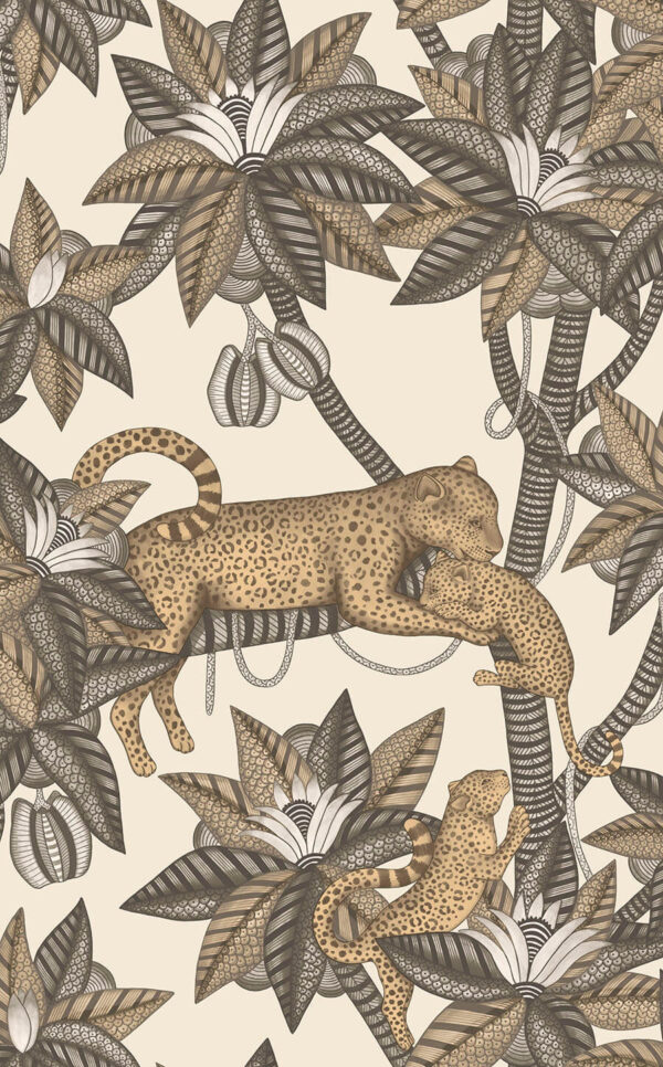 Satara, Soot & Metallic Gold on Linen - Cole & Son