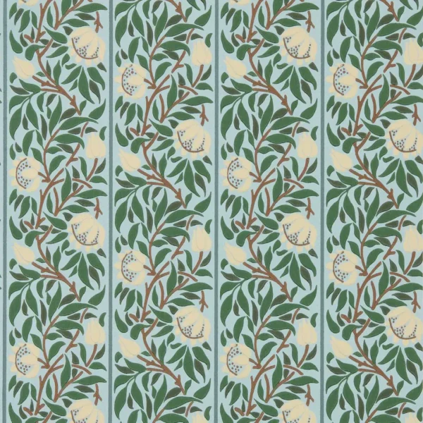 Peony Trellis, Soft Blue/Nettle - Morris & Co