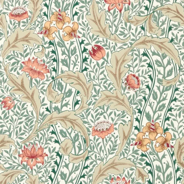 Wild Tulip & Vine, Coral/Teal - Morris & Co