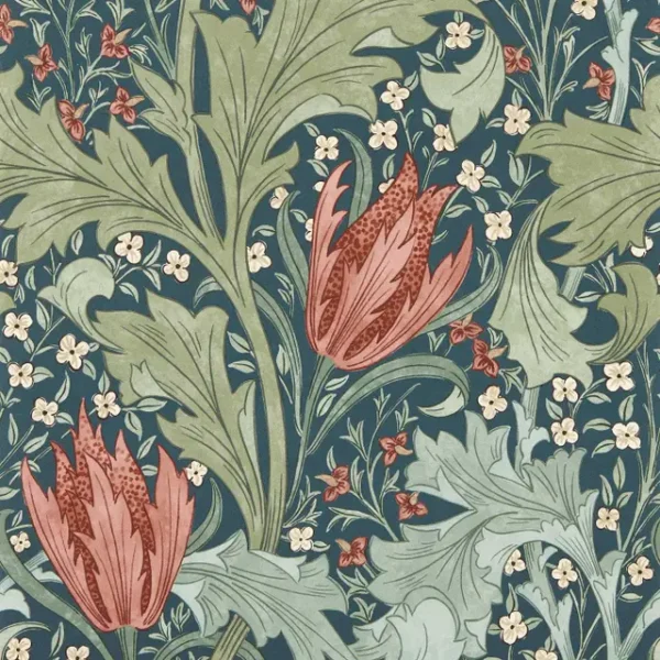 Lent Lily, Indigo/Madder - Morris & Co