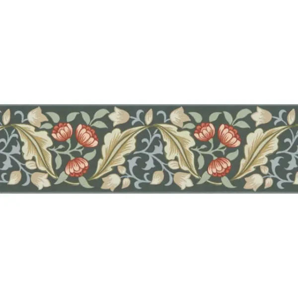 Bluebell & Peony Border, Bayleaf/Manilla - Morris & Co