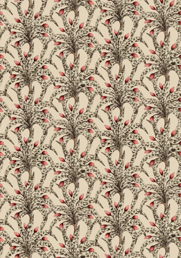 Afrika Damask, Sandstone & Ruby - Cole & Son