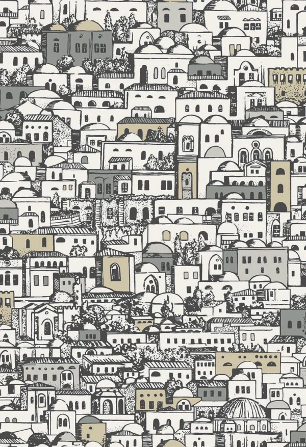 Mediterranea White, Black & Metallic - Cole & Son