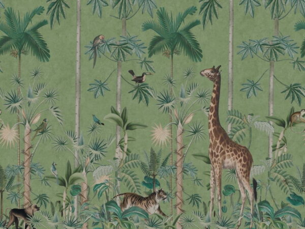 Giraffe's Stroll, Emerald - Rebel Walls