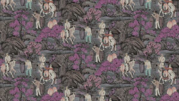 Toile de Tibet Pink Blossom - Arte